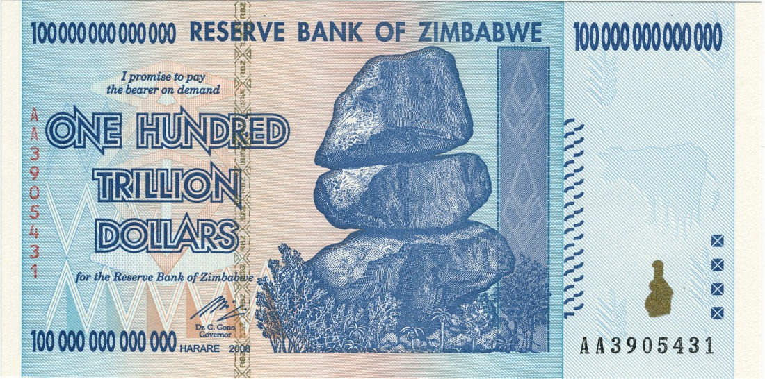 фото 100 млн долларов зимбабве банкнота