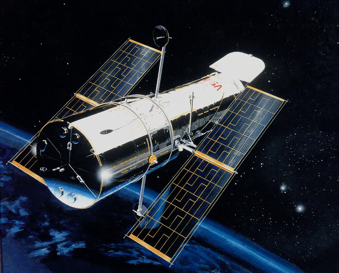 This is an artist's rendition of the Hubble Space Telescope (HST).