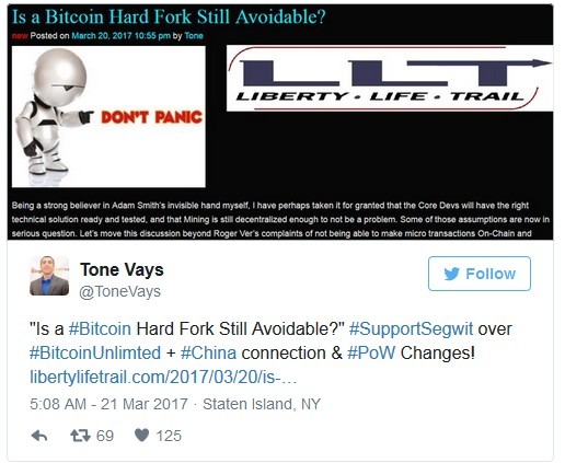 Тони Вэйс (Tone Vays) Можно ли избежать хард-форка Биткойна?