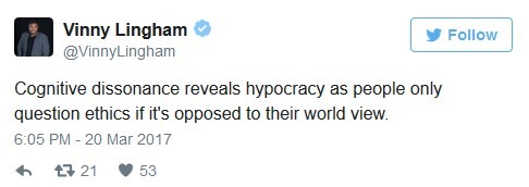 Винни Лингхам (Vinny Lingham) Когнитивный диссонанс открывает лицемерие