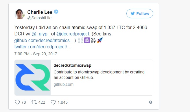 Decred добавляет поддержку атомарных свопов для внебиржевой криптовалютной торговли