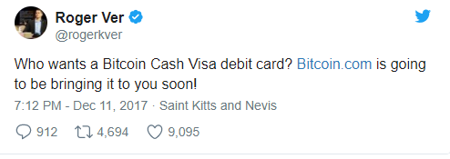 Bitcoin.com выпускает дебетовую карту Visa для Bitcoin Cash 