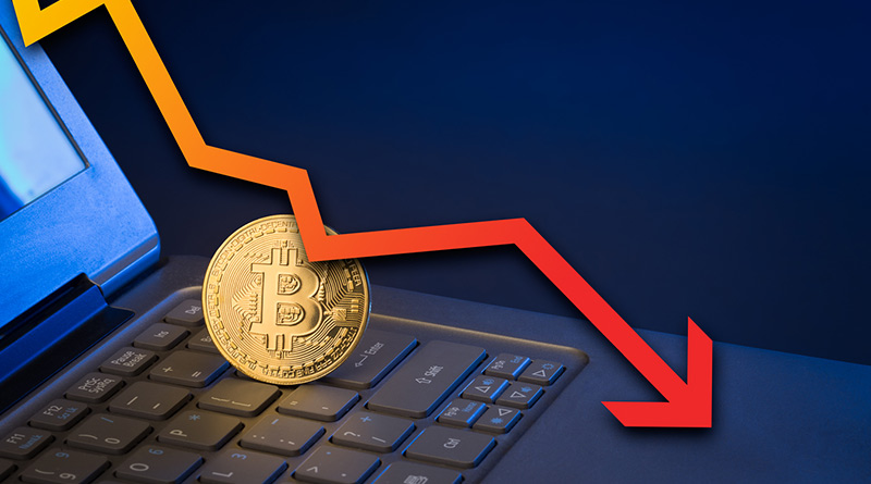 Цена биткойна достигнув максимума опустилась на 50%, и теперь составляет $14600