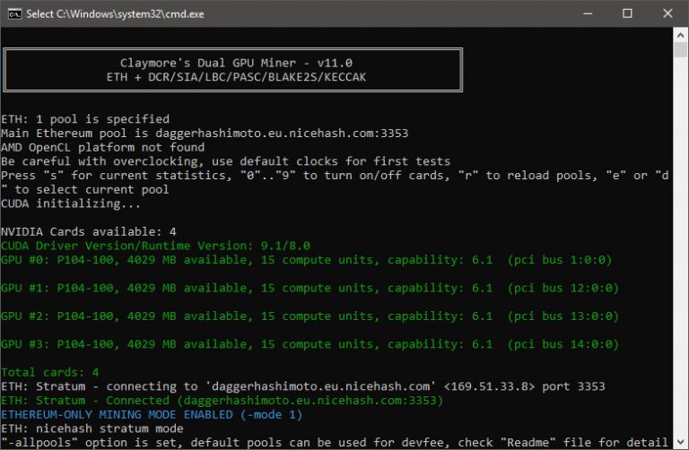 Обновленный Claymore's Dual Ethereum AMD+NVIDIA GPU Miner v11.0