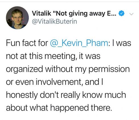 Виталик Бутерин отрицает свое участие в принятии решения об управлении сетью Эфириум конференции в Торонто
