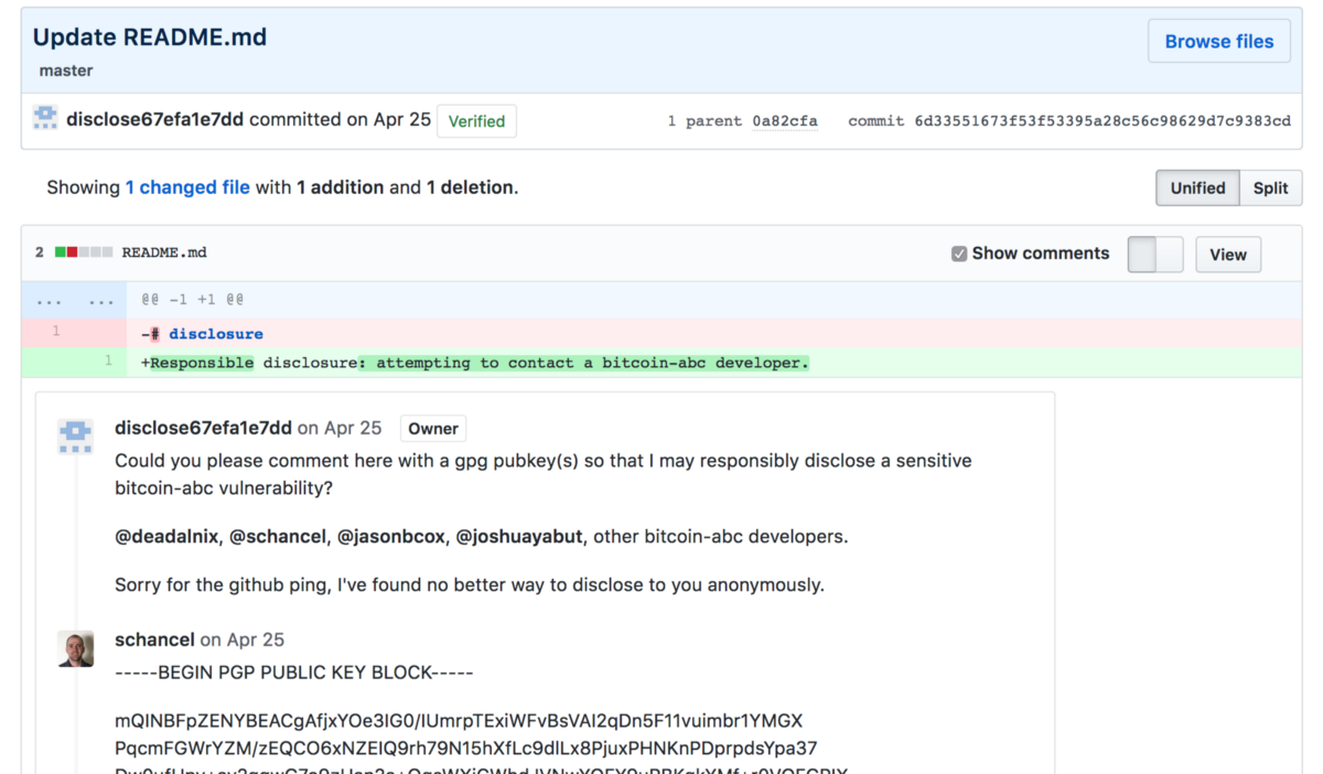 Разработчик Bitcoin Core выявил «критическую» уязвимость в форке Bitcoin Cash 