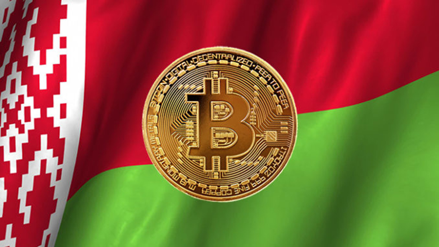 Флаг Белоруссии, биткоин, монета