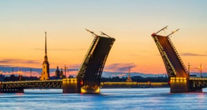 река, мост, небо, город, Санкт-Петербург