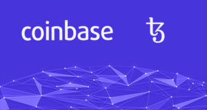 логотип coinbase, tezos