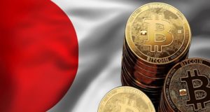 японский флаг, монеты, биткоин, биткойн