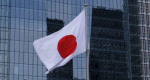 Флаг Японии, здания, город