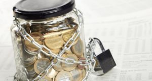 банка, монеты, деньги, замок