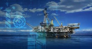 Море, нефтяная вышка, блокчейн