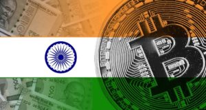 Флаг Индии, биткоин, рупии