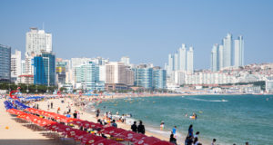 Южная Корея, Пусан, пляж, город