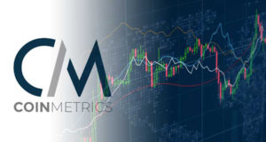 Логотип Coinmetrics, график