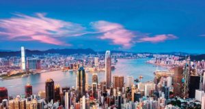 Гонконг, город, море, небо