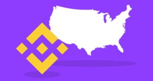 Логотип Binance, карта США