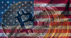 Флаг США, биткоин