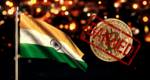 Флаг Индии, биткоин, запрет