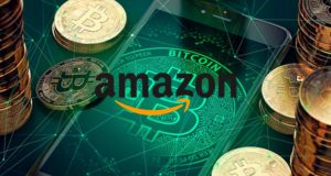Логотип Amazon, криптовалюта