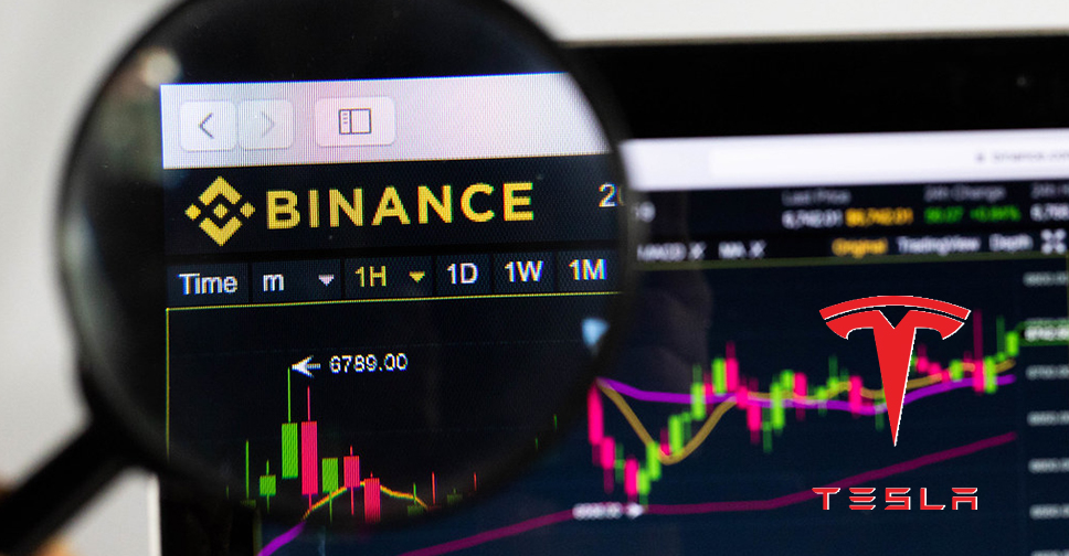 Биржа Binance запустила торговлю токенизированными акциями. Доступны акции Tesla Логотип Binance, Tesla, график