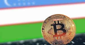Флаг Узбекистана, биткоин