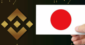 Логотип Binance, флаг Японии