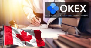 Логотип OKEx, флаг Канады