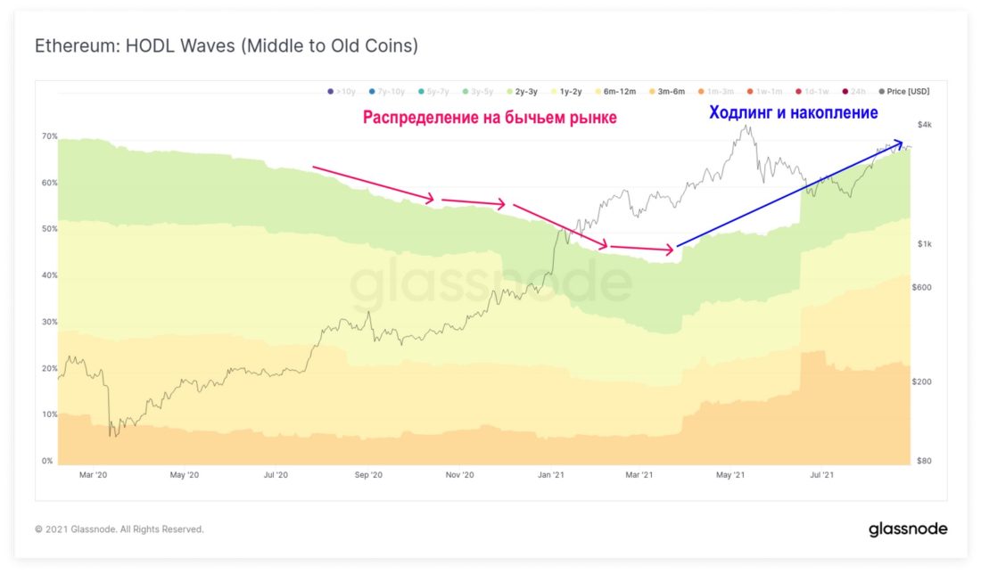 Дивергенция в ончейн-активности для Биткойна и Эфириума