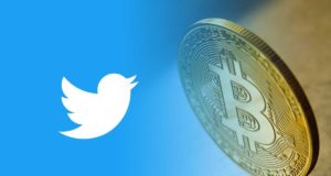 Логотип Twitter, биткоин