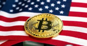 Флаг США, биткоин
