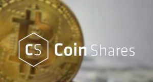 Логотип Coinshares, биткоин