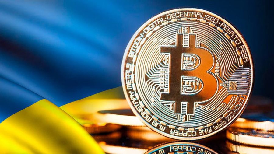 Флаг Украины, биткоин, монеты