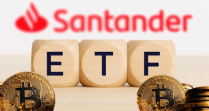 ETF, биткоин, логотип Santander