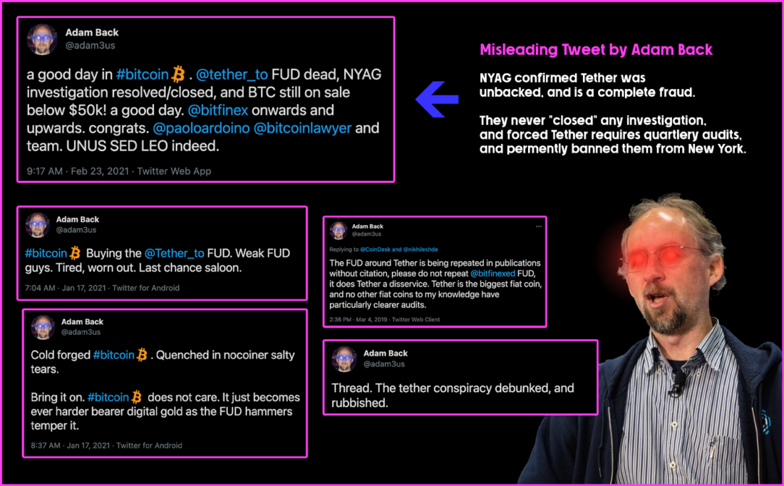 скриншоты твита Адама Бэка