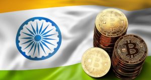 Флаг Индии, биткоин, монеты