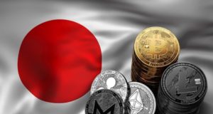 Флаг Японии, монеты, криптовалюты
