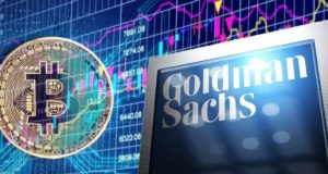 Логотип Goldman Sachs, биткоин, график