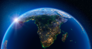 Африка, карта, Земля, космос