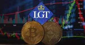 Логотип LGT, биткоин, эфириум, монеты, график