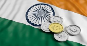 Флаг Индии, криптовалюта, монеты